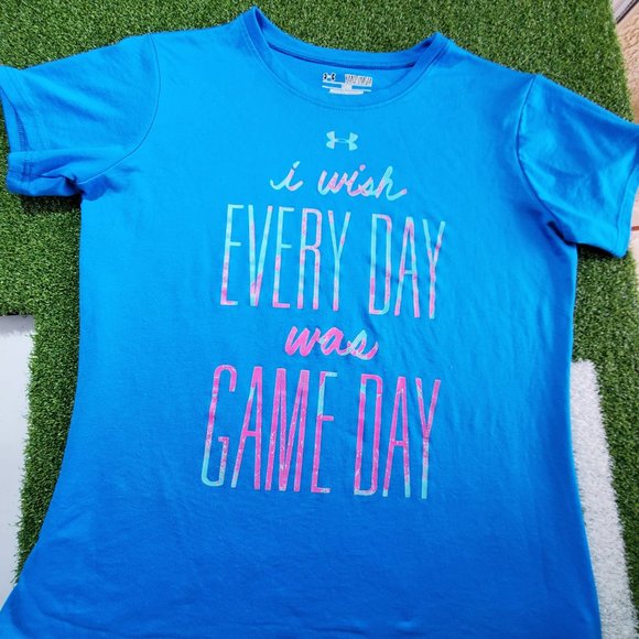 UNDER ARMOUR Blue Heatgear Youth Medium Graphic Tee - Picture 9 of 9